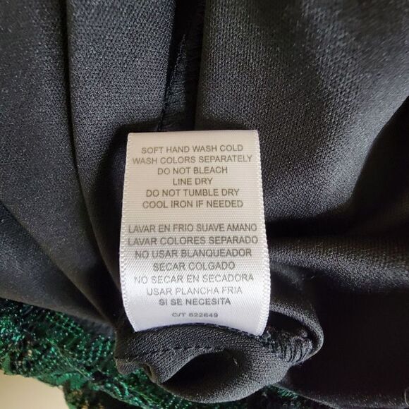 Gabby Skye Lace Overlay Three Quarter Sleeve Mini Dress Green Size 4 - Picture 6 of 10